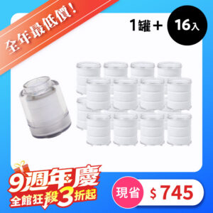 2in1水龍頭過濾組（濾罐x1+濾芯x4)